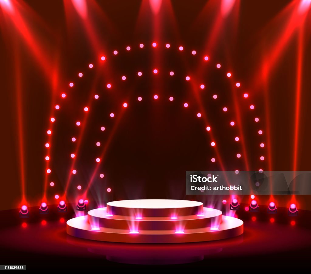 Bục Sân Khấu Với Ánh Sáng Cảnh Bục Sân Khấu Với Lễ Trao Giải Trên ...