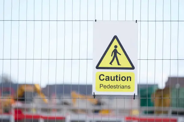 Pedestrians keep out construction safety sign uk