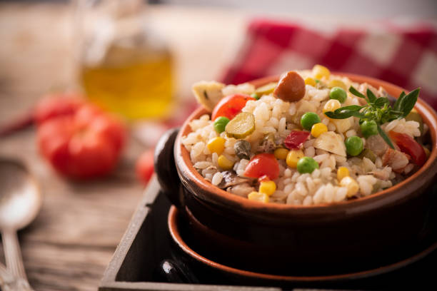 istock Delicious rice salad with vegetables 1181046232