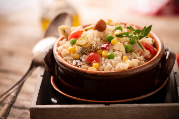 istock Delicious rice salad with vegetables 1181046262