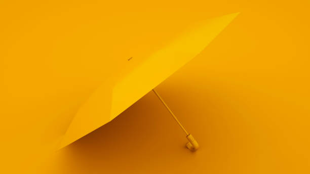 istock Yellow Umbrella on yellow background. Summer concept. 3d illustration 1181046835