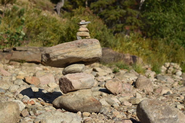 istock A Small Inukshuk on a Larger One 1181048177
