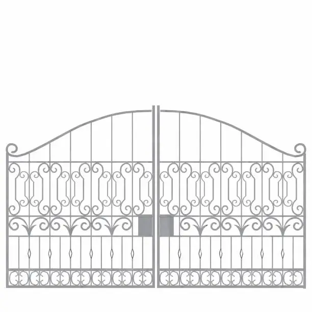 3D rendering illustration of an iron gate