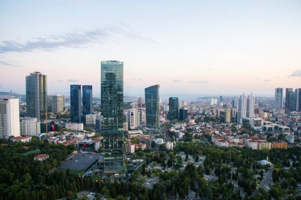 istock Cityscape at sunset 1181049371