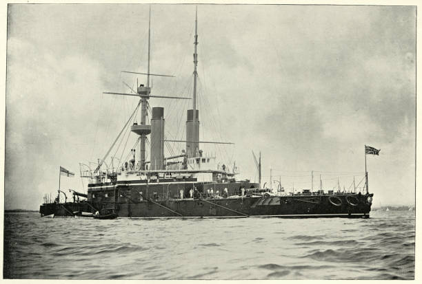 istock Victorian Warship, HMS Nile (1888) was a Trafalgar class ironclad 1181049518