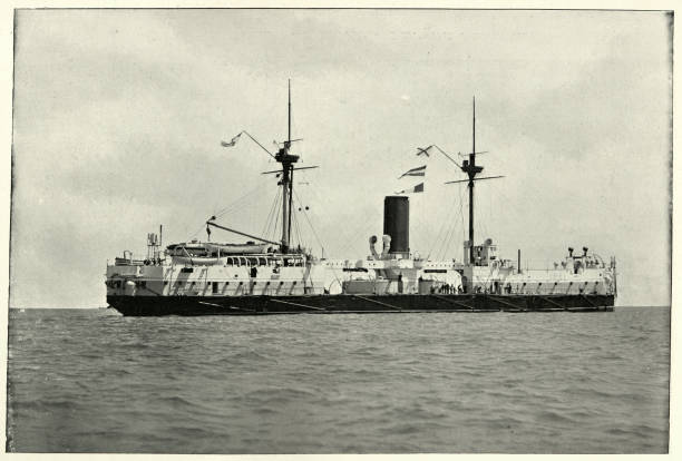 istock Royal navy warship HMS Edinburgh (1882) Colossus class battleship 1181049576