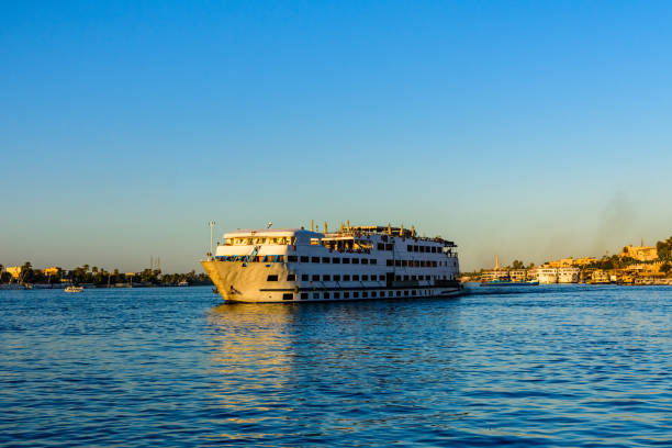 Big cruise ship on river Nile in Luxor, Egypt