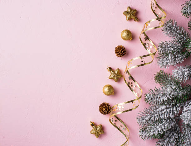 istock Christmas background with golden decor 1181052946