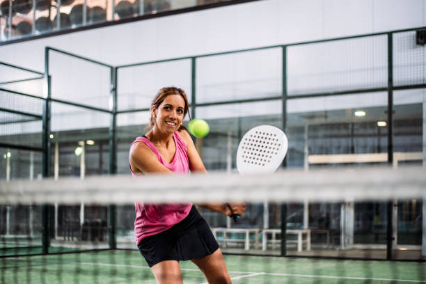 istock woman playing padel 1181055172