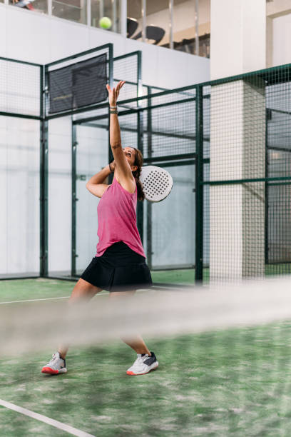 istock woman playing padel 1181055227