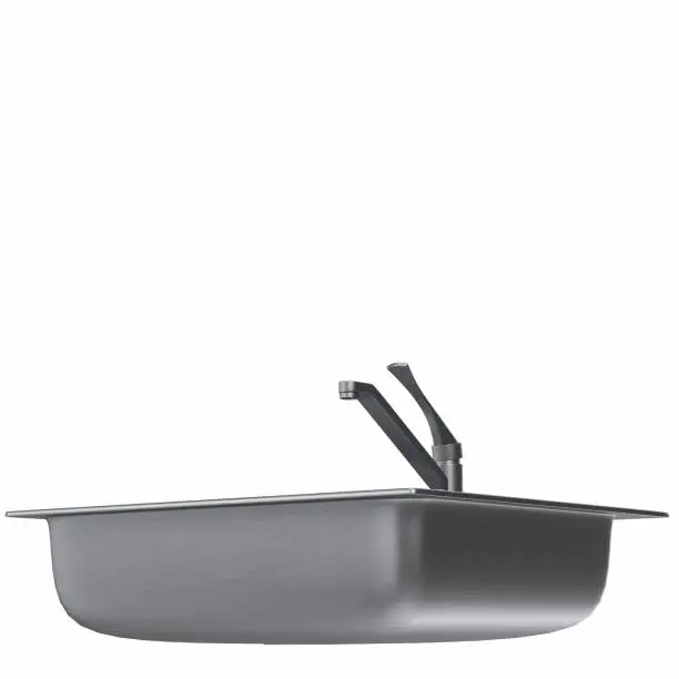 3D rendering illustration of a kitchen sink