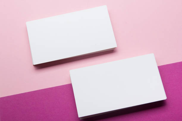 istock Business cards blank. Mockup on color background. Flat Lay. copy space for text 1181062607