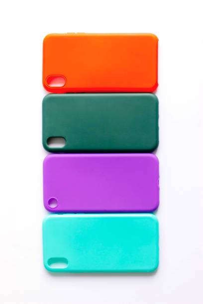 istock Set of colored silicone covers for smartphone. 1181062646