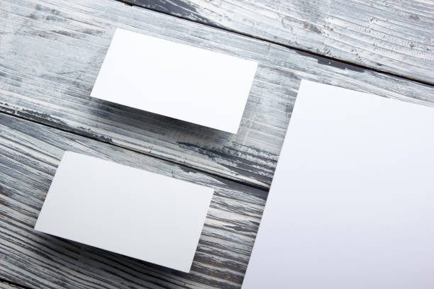 istock Business cards blank. Mockup on color background. Flat Lay. copy space for text 1181062820