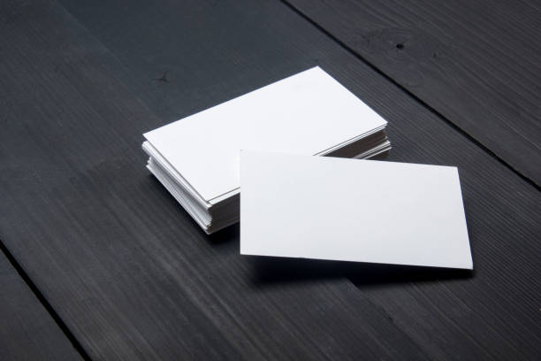 Business cards blank. Mockup on color background. Flat Lay. copy space for text