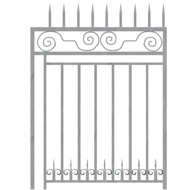 3D rendering illustration of a small iron gate