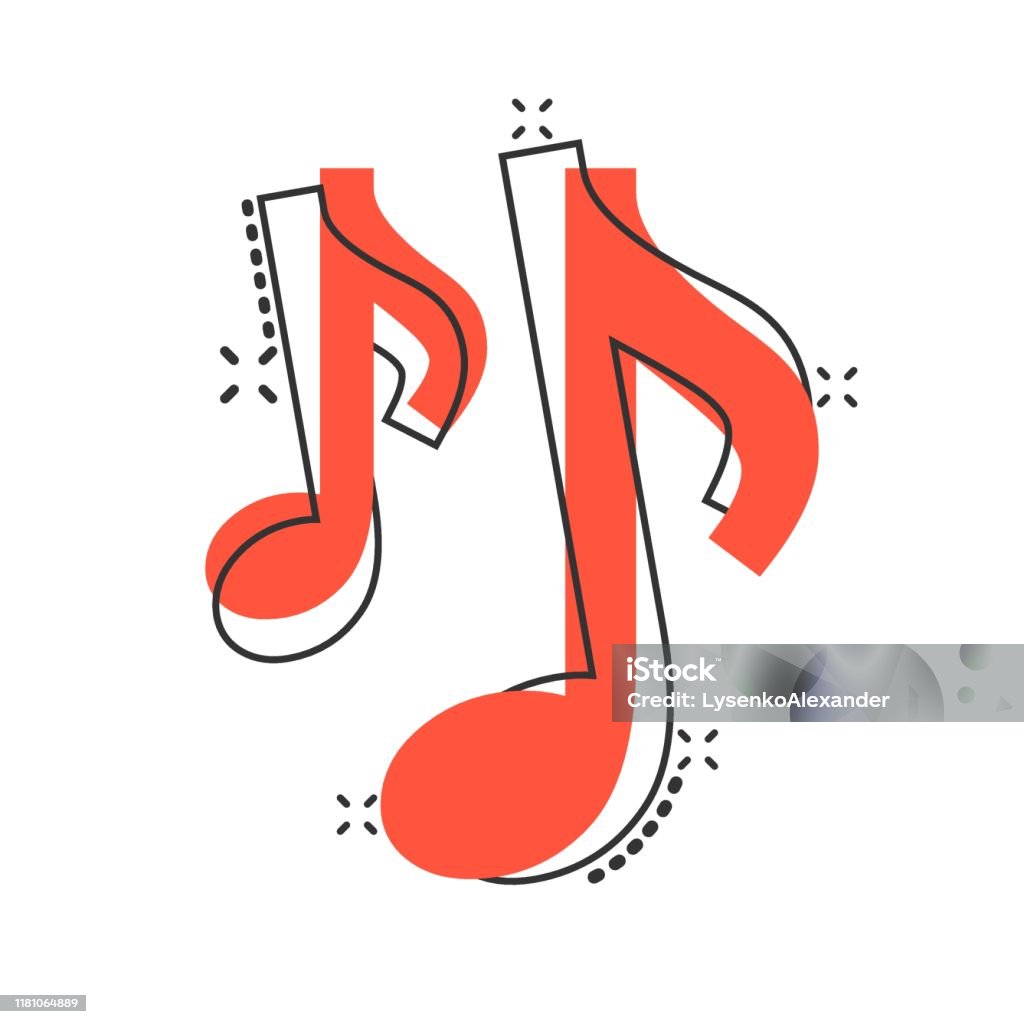 Biểu Tượng Ghi Chú Âm Nhạc Hoạt Hình Vector Theo Phong Cách Truyện ...