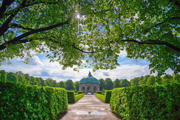 Munich, Germany - May 13, 2019 - The Hofgarten is a garden in the center of Munich, Bavaria, Germany.