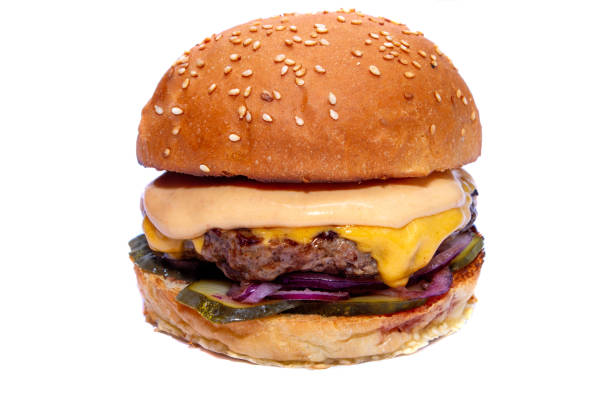 istock Juicy beef burger with beef, cheese. Close-up. 1181081080