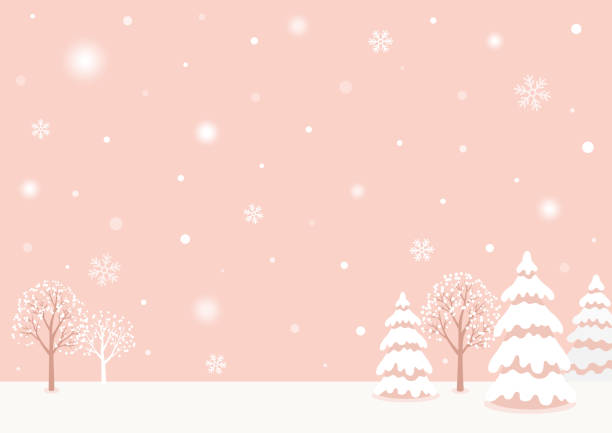 bildbanksillustrationer, clip art samt tecknat material och ikoner med snöiga vinterskogen landskap bakgrund - winter wonderland
