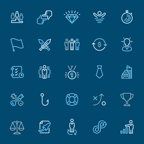 Corporate Business - color outline icons Corporate Business - 25 Outline Style - Pixel Perfect Tricolor - Icons Set #98 / Icons are designed in 48x48pх square, outline stroke 2px.

First row of outline icons contains:
Winner, Finger Frame, Gemstone, Drowning, Stopwatch;  

Second row contains:
Flag, Battle, Teamwork, Exchange, Expertise;

Third row contains:
Time Management, Man leader, Medal, Necktie, Office;

Fourth row contains:
Crossing Keys, Hook, Buoy, Strategy, Trophy;

Fifth row contains:
Scales, Taking Off, Rotation, Arrow Sign, Report.

Complete Navico icons collection - https://www.istockphoto.com/collaboration/boards/b3OZ01lhT0eMQOsbbTYVyQ finger frame stock illustrations