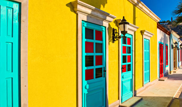 istock Colored houses. Multicolored background. Colorful background. 1181085565