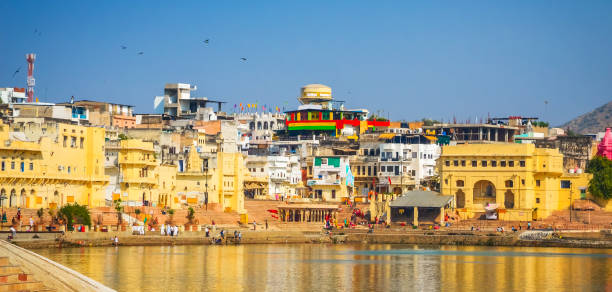 istock Panoramic view on Holy Lake and city Pushkar, Rajasthan, India. 1181086442