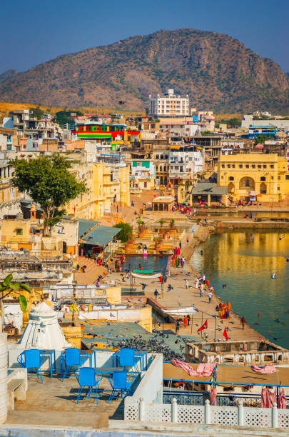 istock Panoramic view on Holy Lake and city Pushkar, Rajasthan, India. 1181086444