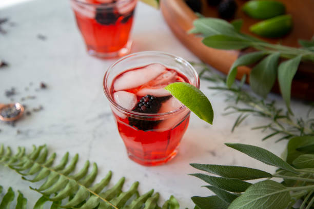 istock Pink Cocktail on Marble Background 1181088578