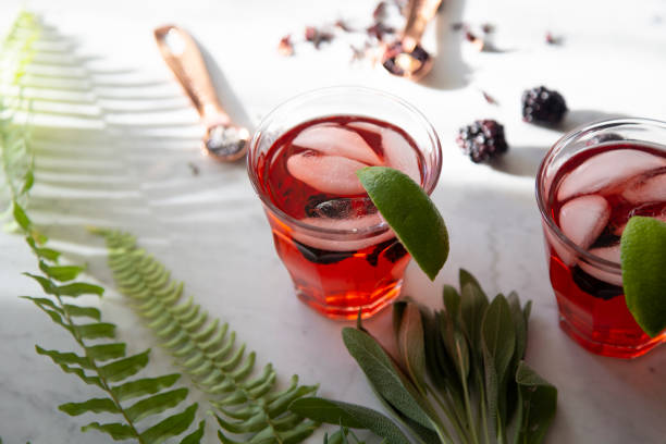 istock Pink Cocktail on Marble Background 1181088588