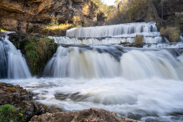 istock Waterfall at Willow River State Park in Hudson Wisconsin in fall. Daytime long exposure with silky water 1181091992