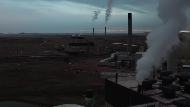 Environmental pollution, aerial view of manufacture