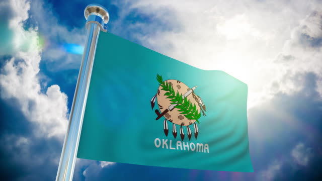 4K - Oklahoma Flag | Loopable Stock Video