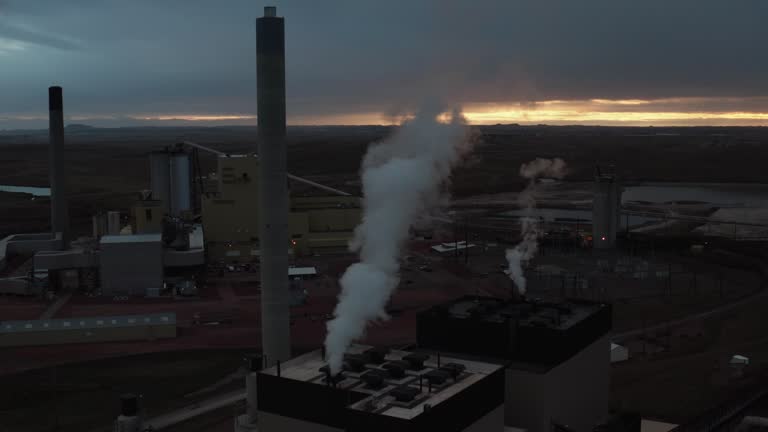 Environmental pollution, aerial view of manufacture