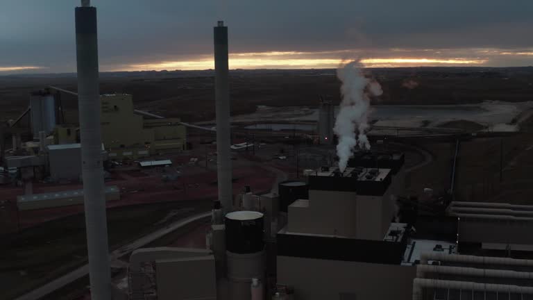 Environmental pollution, aerial view of manufacture