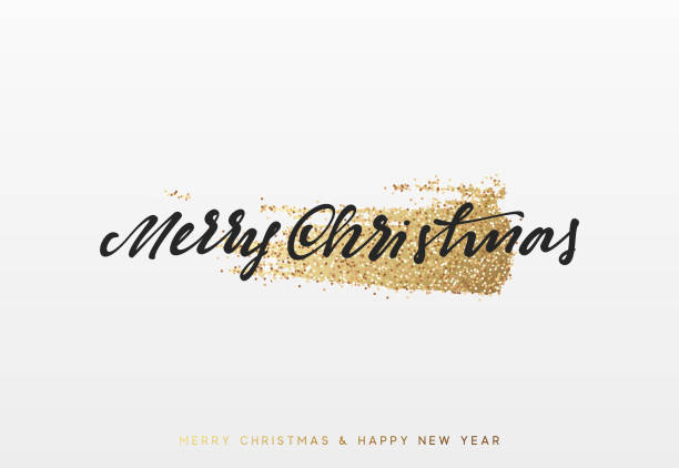 istock Christmas background with shining gold paint brush. Xmas greeting card 1181101125
