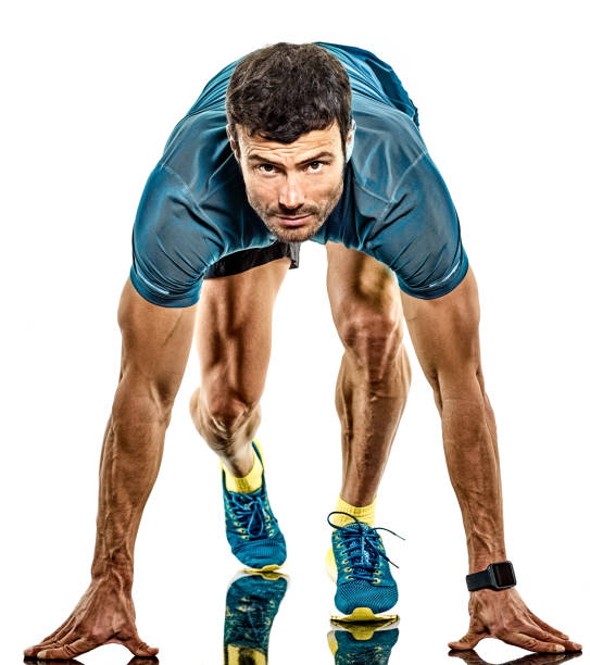 istock mature man running runner jogging jogger isolated white background 1181107099