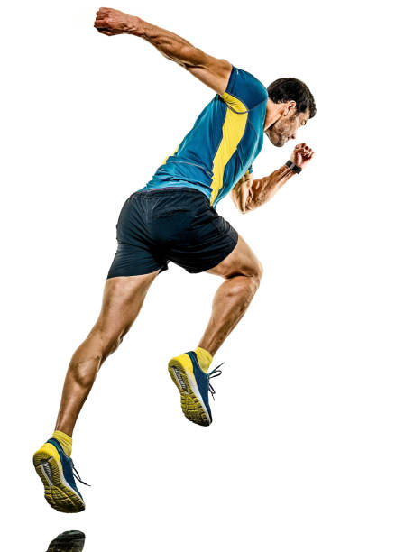 istock mature man running runner jogging jogger isolated white background 1181107149