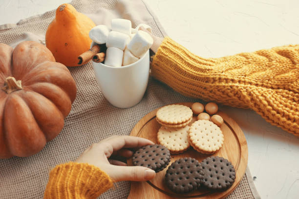 istock Pumpkin Cookies With Cups Of Coffee. 1181107204