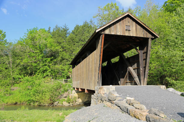 istock Front view at Indian Creek covered bridge, 1898 1181115761