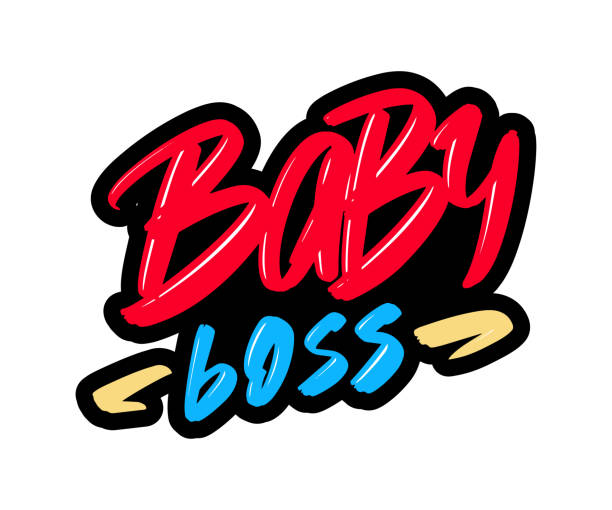 Baby Boss Cartoon Brush Lettering Text Vector Illustration Logo For Print  And Advertising Stock Illustration - Download Image Now - iStock