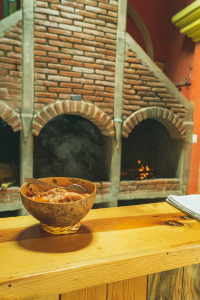 Stone soup "Caldo de Pirdra" in Oaxaca, Mexico stock photo