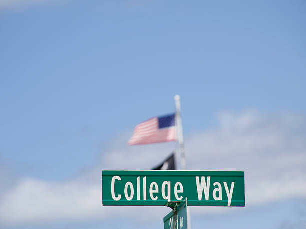 istock College Way Street Sign with Blue Sky Background 118112906
