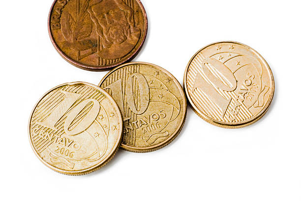 Brazilian centavos close-up