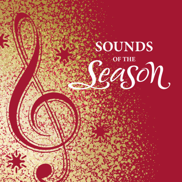 ゴールドダストクリスマスミュージック - red background vector symbol light effect点のイラスト素材／クリップアート素材／マンガ素材／アイコン素材