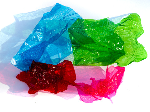 Cellophaned Thin Sheet Of Multi Coloured Cellophane With Shiny Crumpled Surface ...