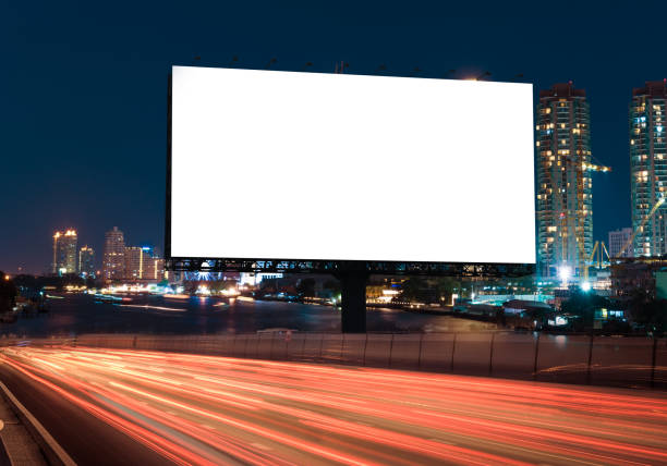 istock Billboard street on light trails 1181141923