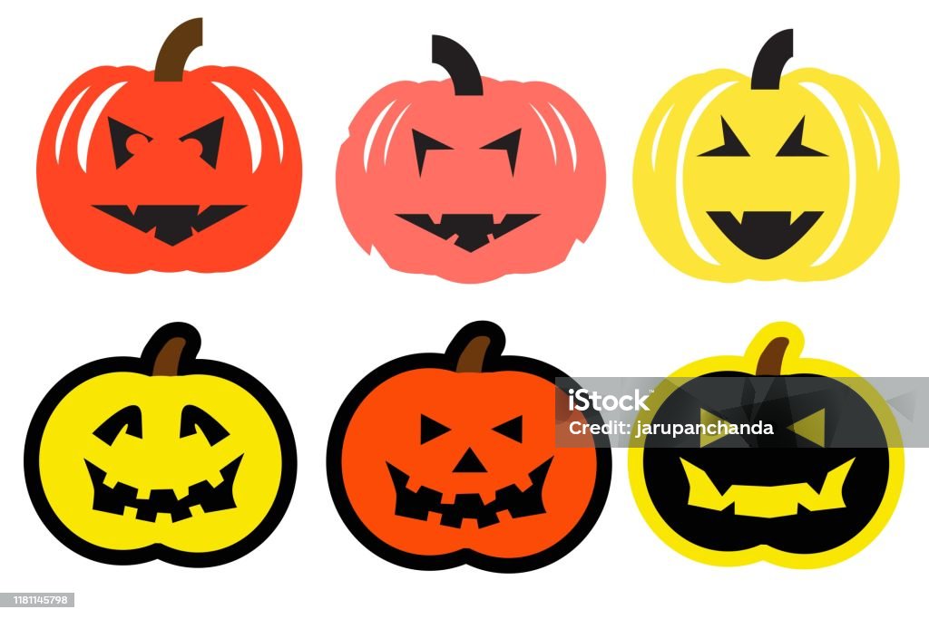 Ilustración de Set De Calabazas De Dibujos Animados De Halloween Calabazas  Vectoriales De Estilo Plano y más Vectores Libres de Derechos de Alimento -  iStock