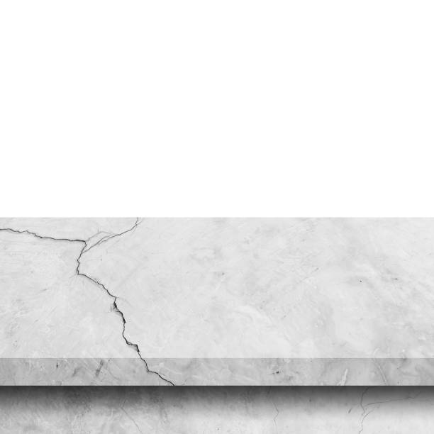 istock Empty cement table on isolated white background with copy space and display montage for product. 1181148726