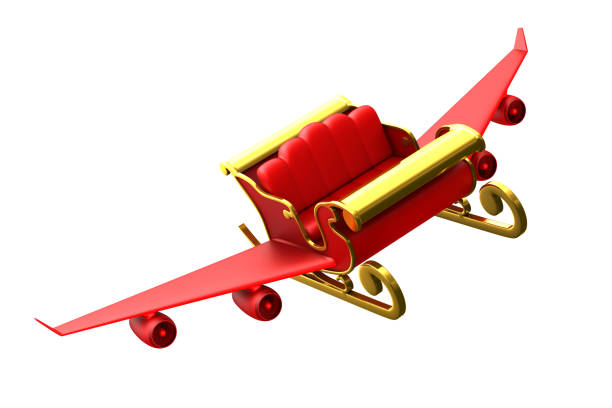 istock red christmas sled on white background. Isolated 3D illustration 1181149512